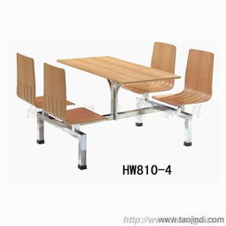 不锈钢弯木连体餐桌椅,广东餐桌椅厂家定制价格 厂家 图片